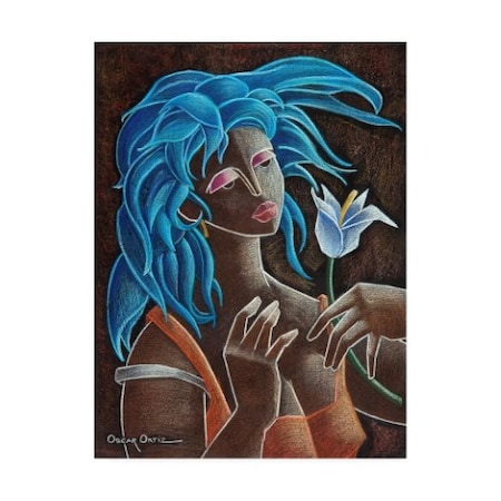 Oscar Ortiz 'Flower And Wind' Canvas Art,18x24